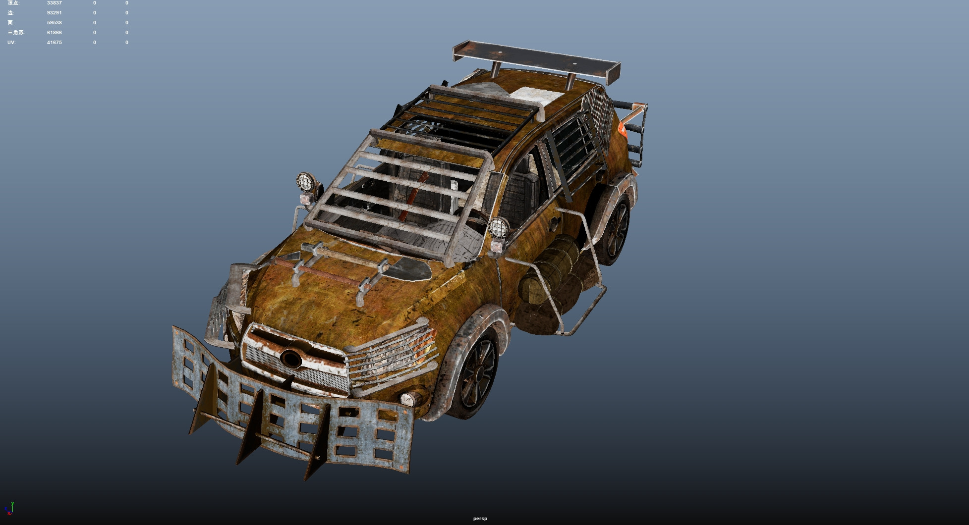 Doomsday SUV Low-poly 3D model_12