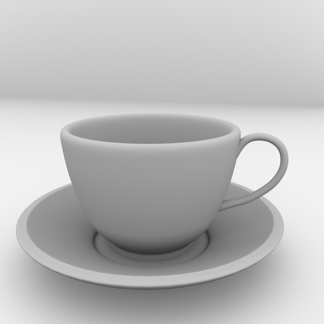 Cup and Saucer 3D model_3