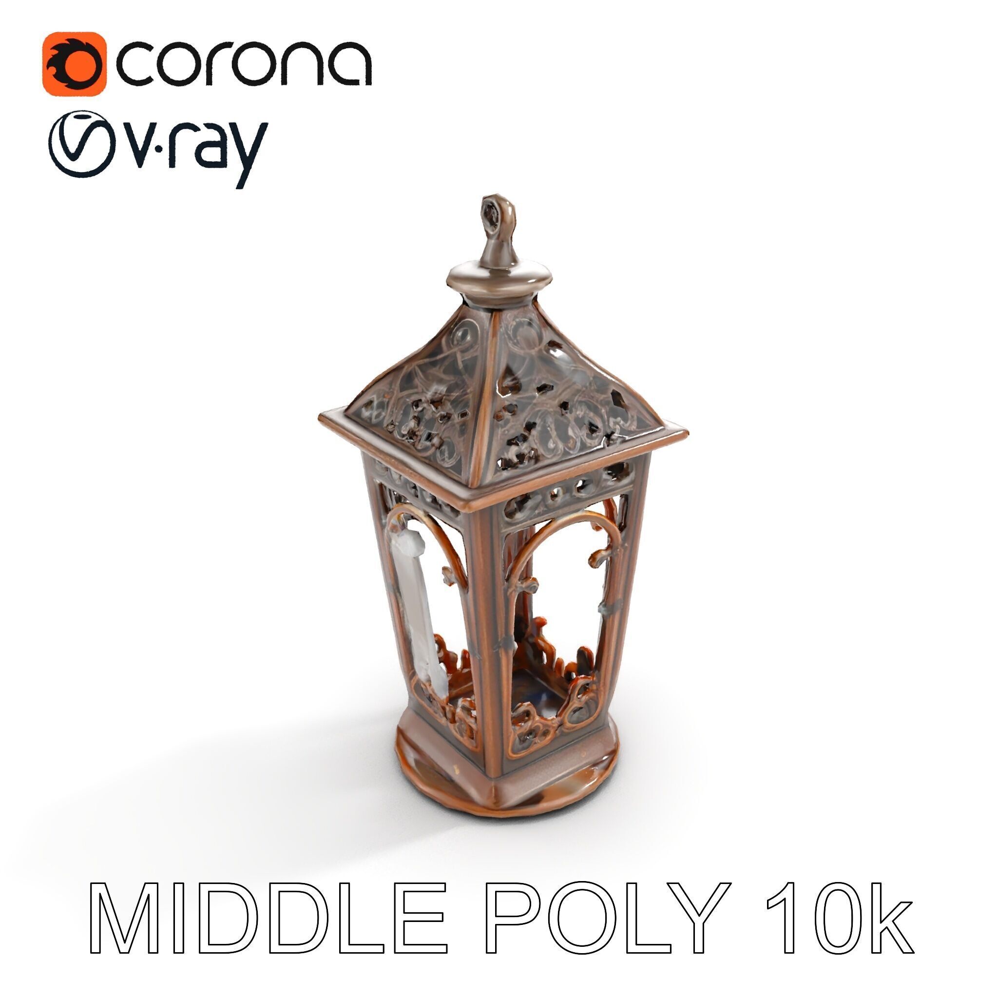 Ornate Vintage Lantern Model Pack Low-poly 3D model_19