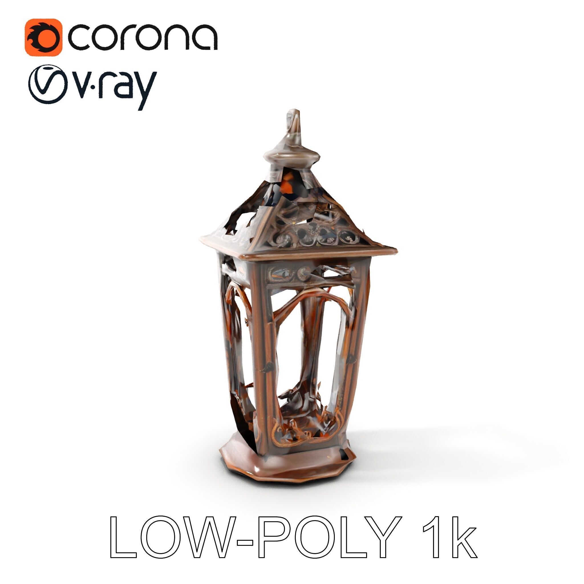 Ornate Vintage Lantern Model Pack Low-poly 3D model_9