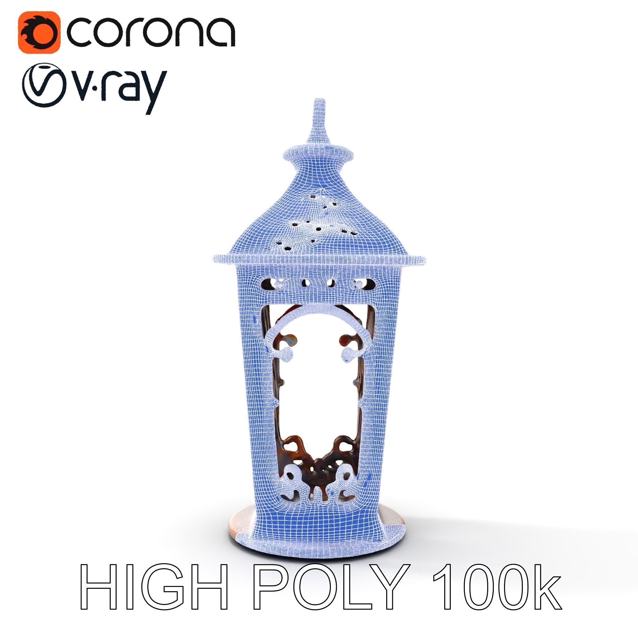 Ornate Vintage Lantern Model Pack Low-poly 3D model_32