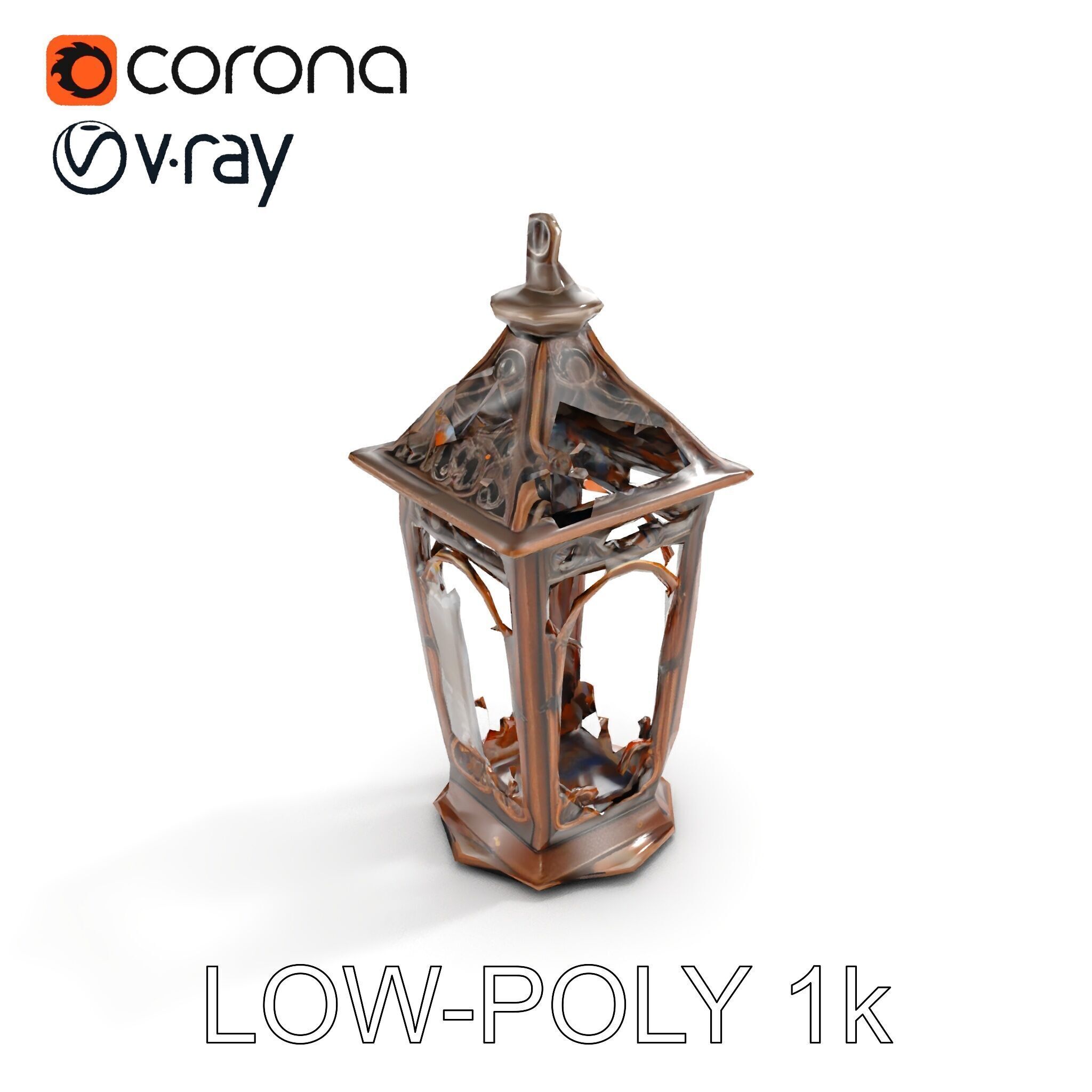Ornate Vintage Lantern Model Pack Low-poly 3D model_7