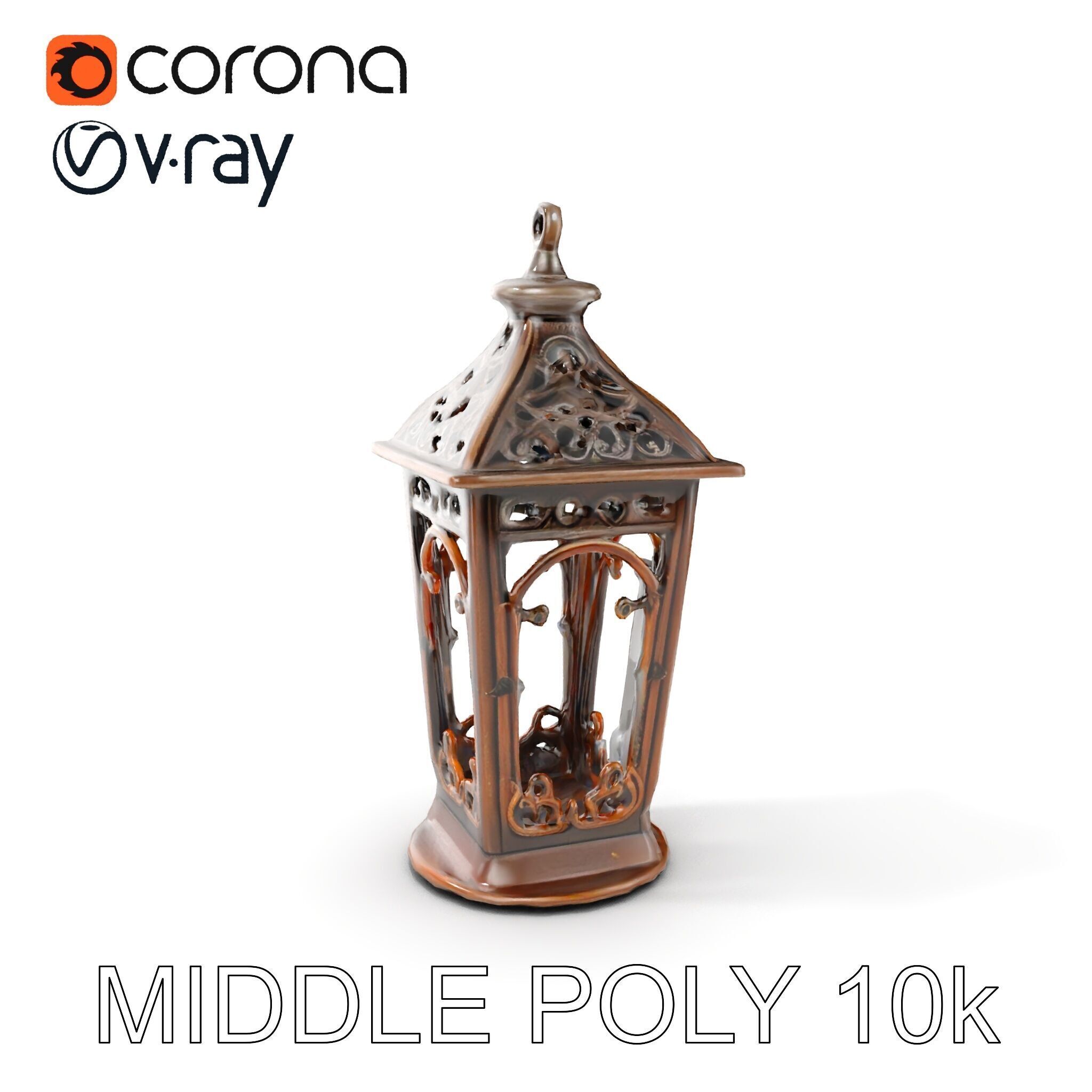 Ornate Vintage Lantern Model Pack Low-poly 3D model_8