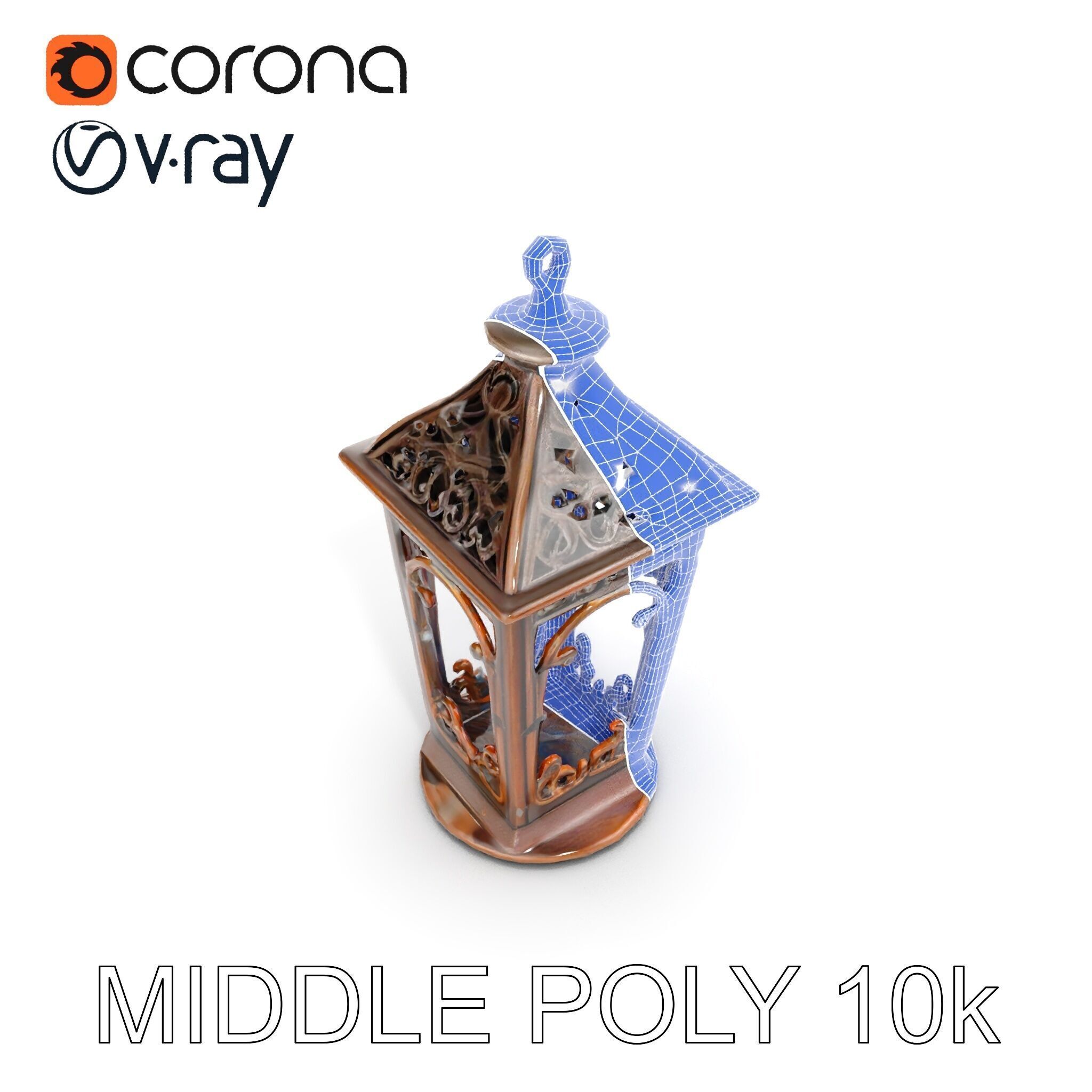 Ornate Vintage Lantern Model Pack Low-poly 3D model_17