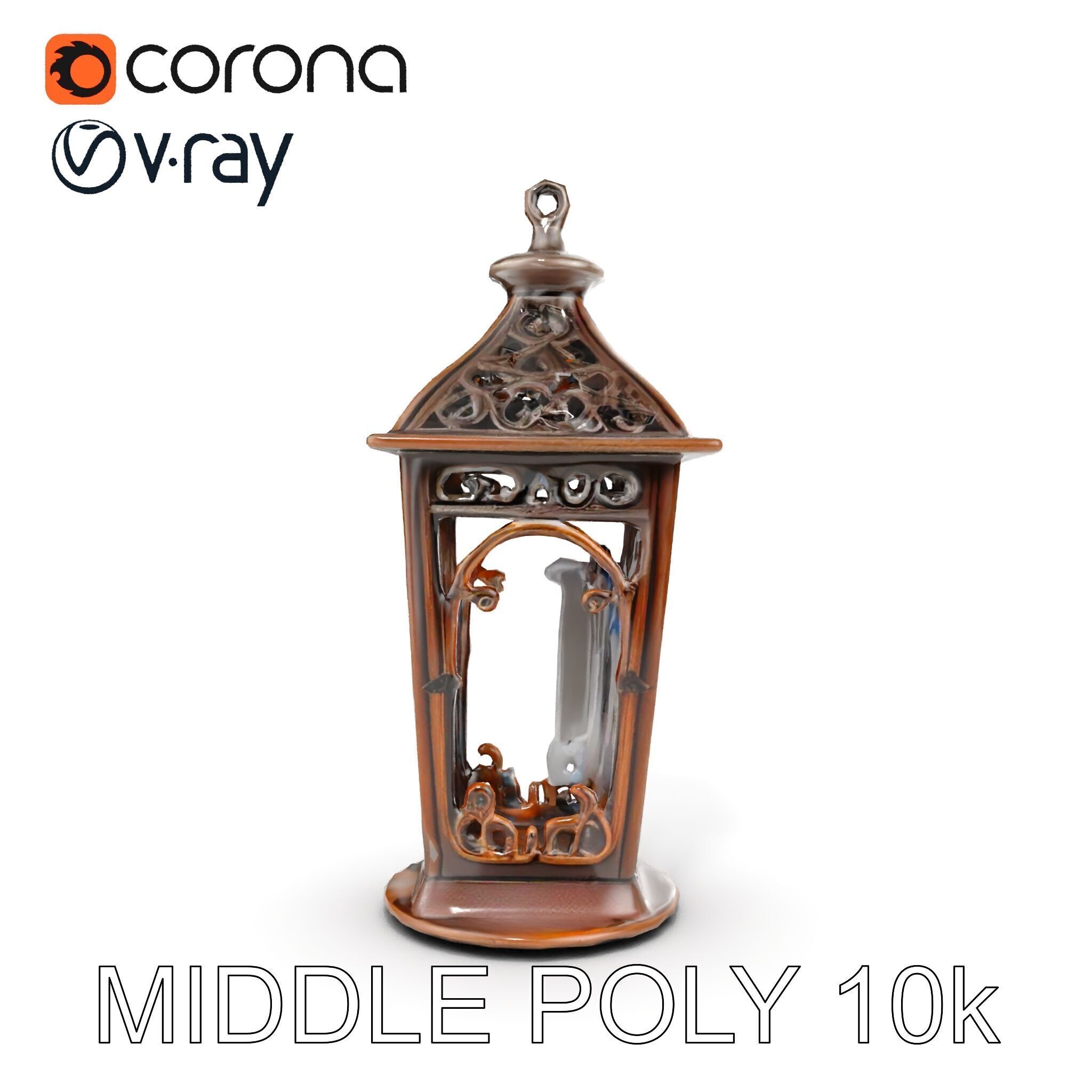 Ornate Vintage Lantern Model Pack Low-poly 3D model_30