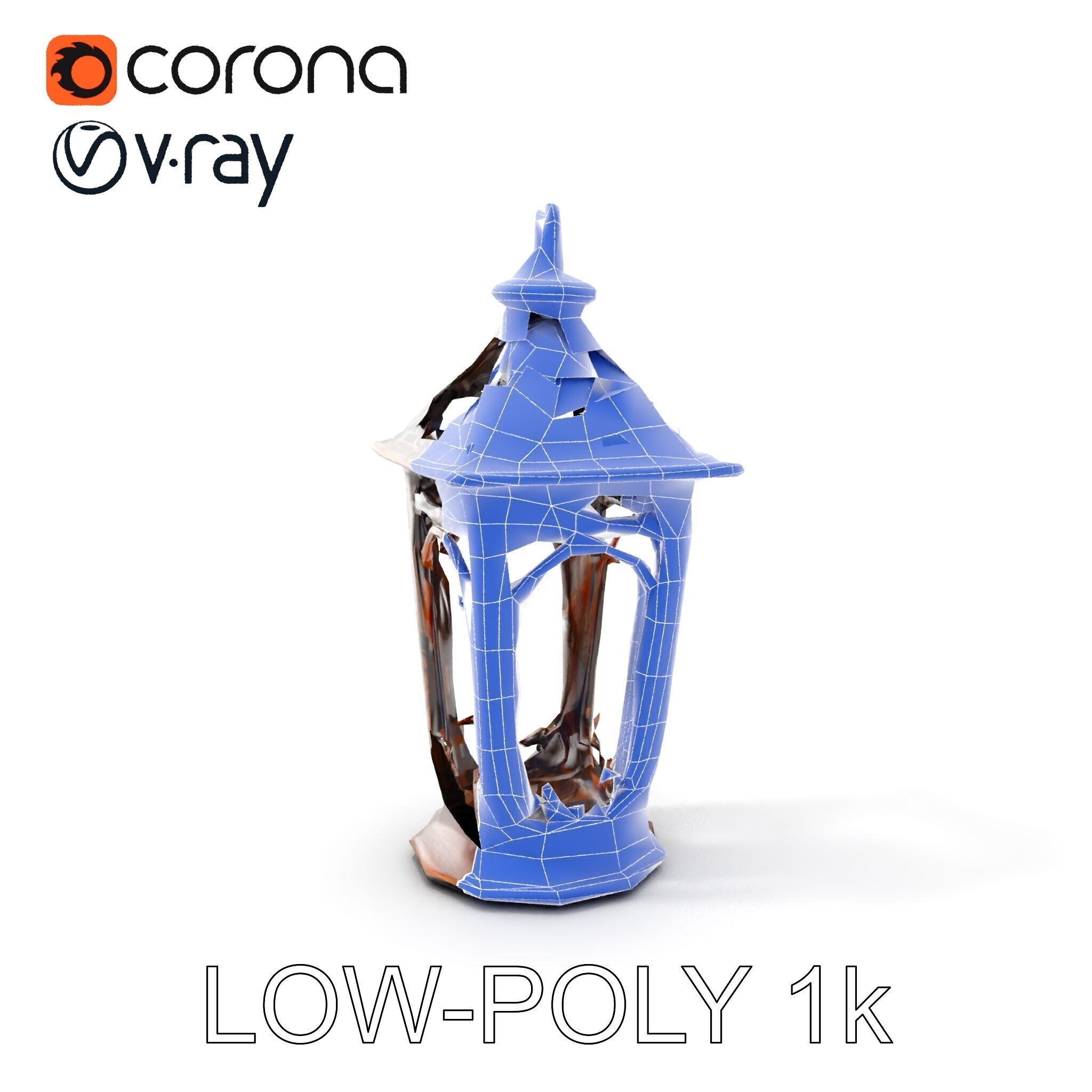 Ornate Vintage Lantern Model Pack Low-poly 3D model_20