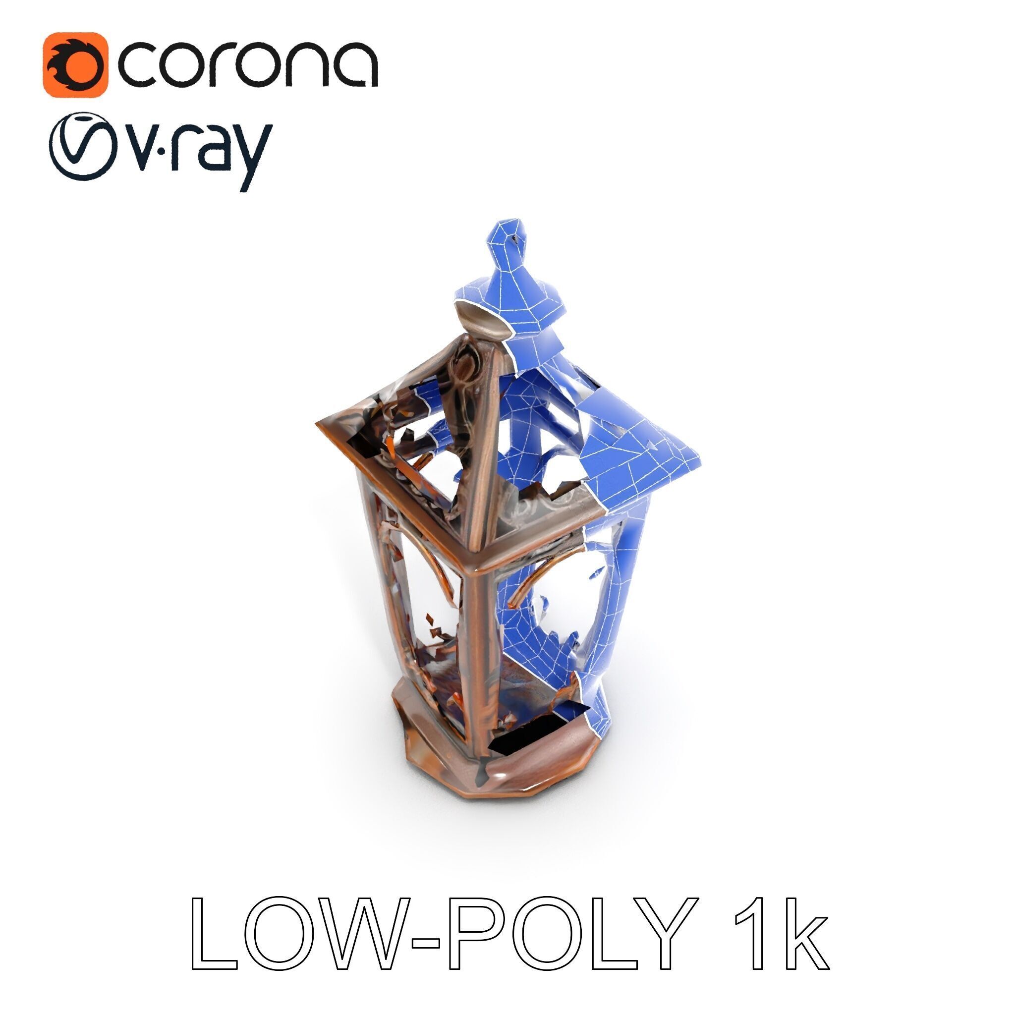 Ornate Vintage Lantern Model Pack Low-poly 3D model_31