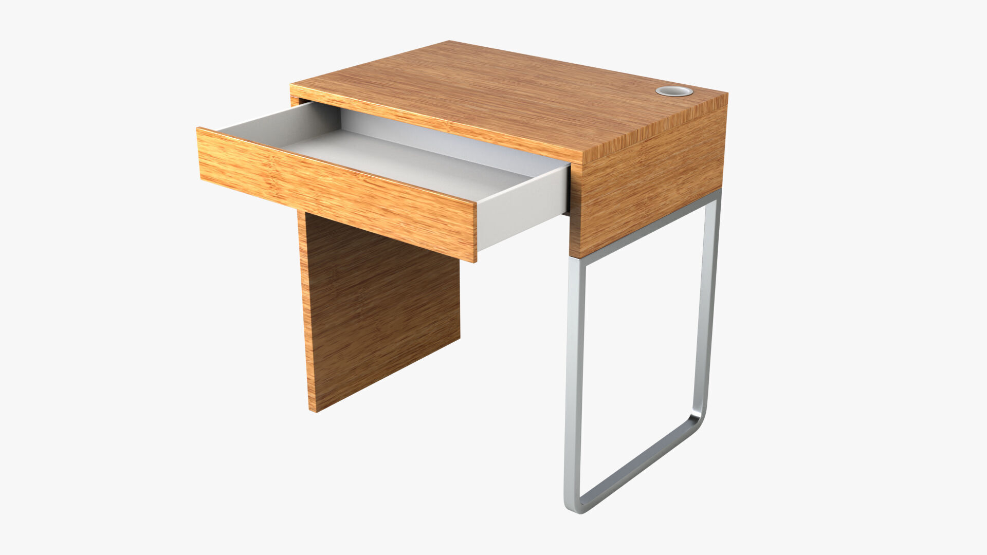 Mini Desk 01 - Bamboo Wood 3D model_3