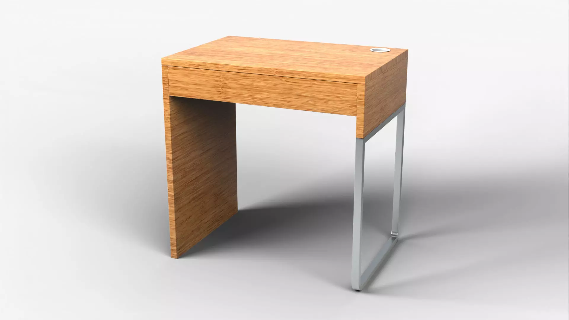 Mini Desk 01 - Bamboo Wood 3D model_0