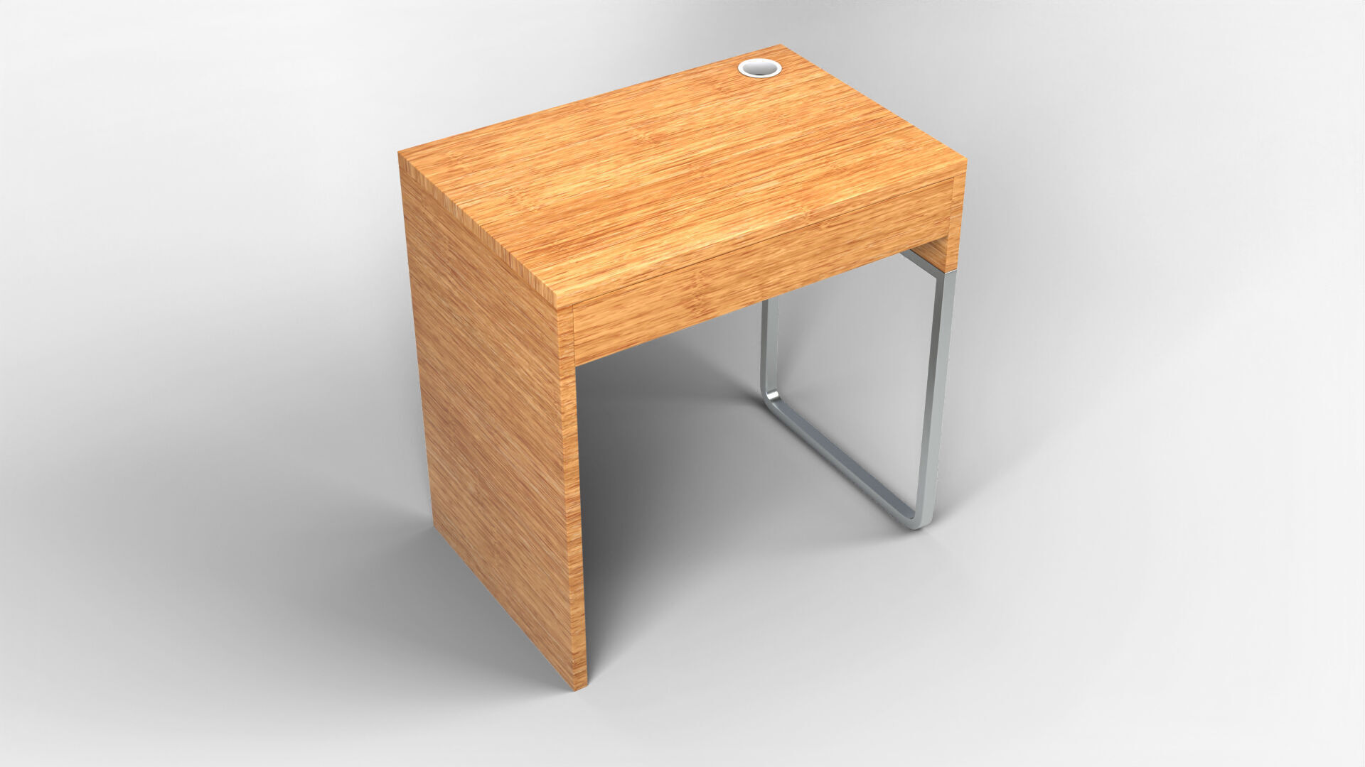 Mini Desk 01 - Bamboo Wood 3D model_1