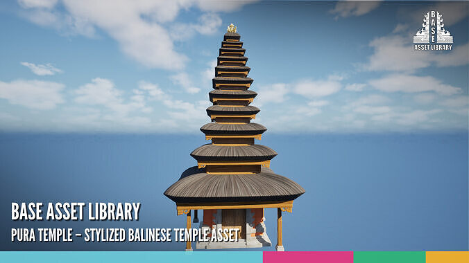 Pura Temple Stylized Balinese Temple Asset 3D model