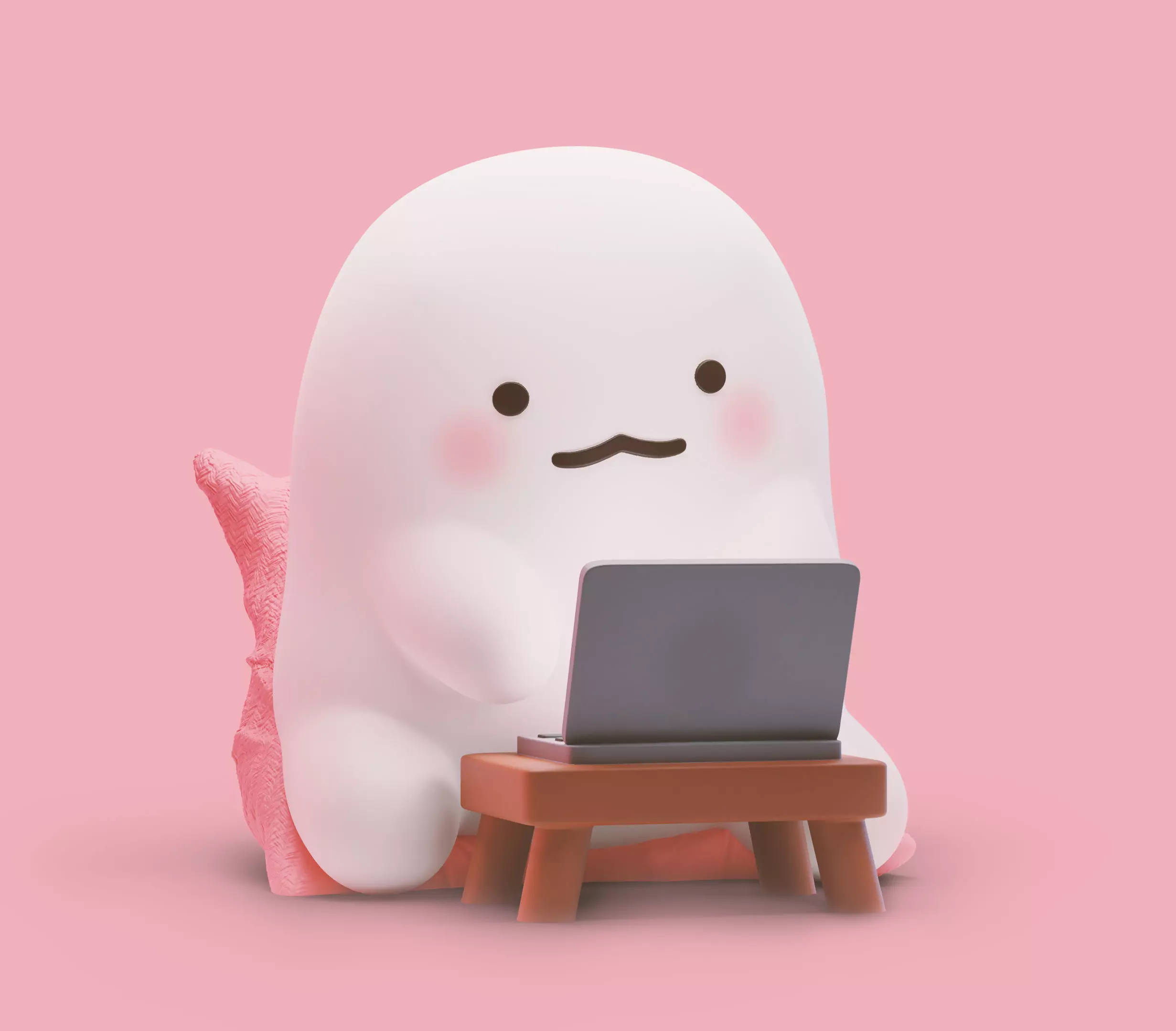 Cute Thing Using Laptop Funny 3D Printable Figure 3D print model