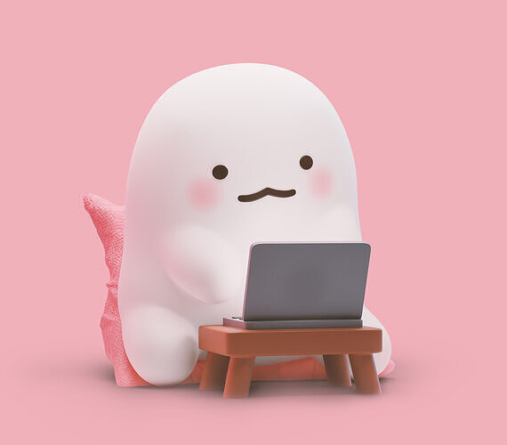 Cute Thing Using Laptop Funny 3D Printable Figure 3D print model