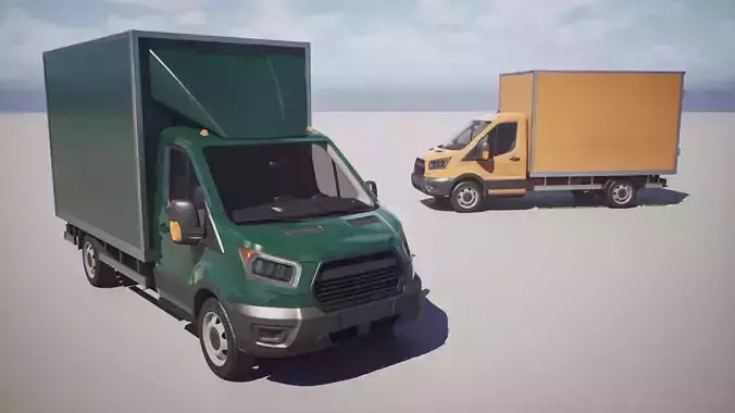 Pickup Truck 2- Transit - Game Ready Vehicle Low-poly 3D model 6