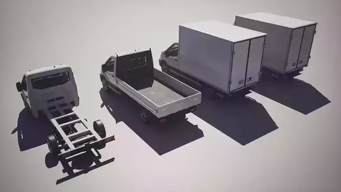 Pickup Truck 2- Transit - Game Ready Vehicle Low-poly 3D model 2