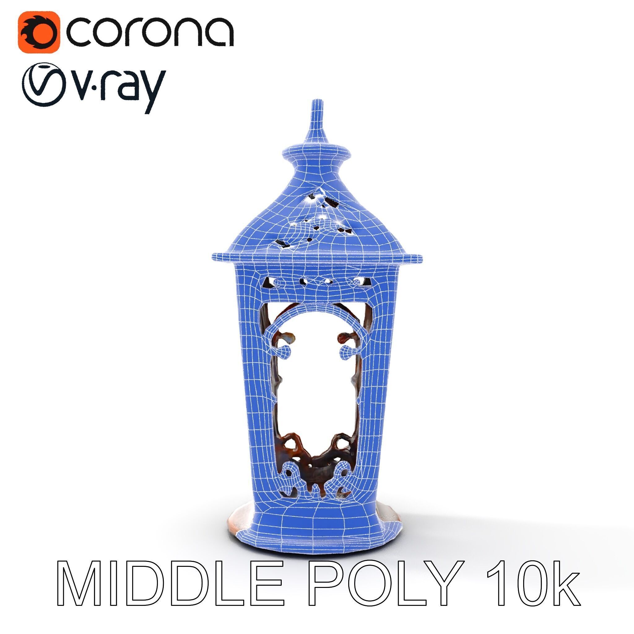 Antique Lantern Model Pack with Decorative Ironwork Low-poly 3D model_27