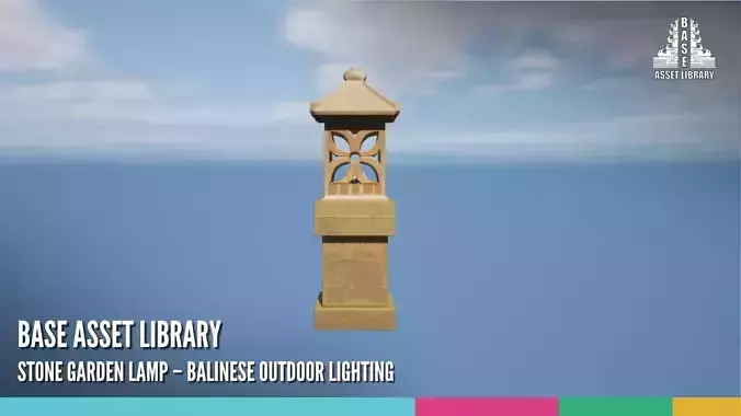 Stone Garden Lamp Balinese Outdoor Lighting 3D model