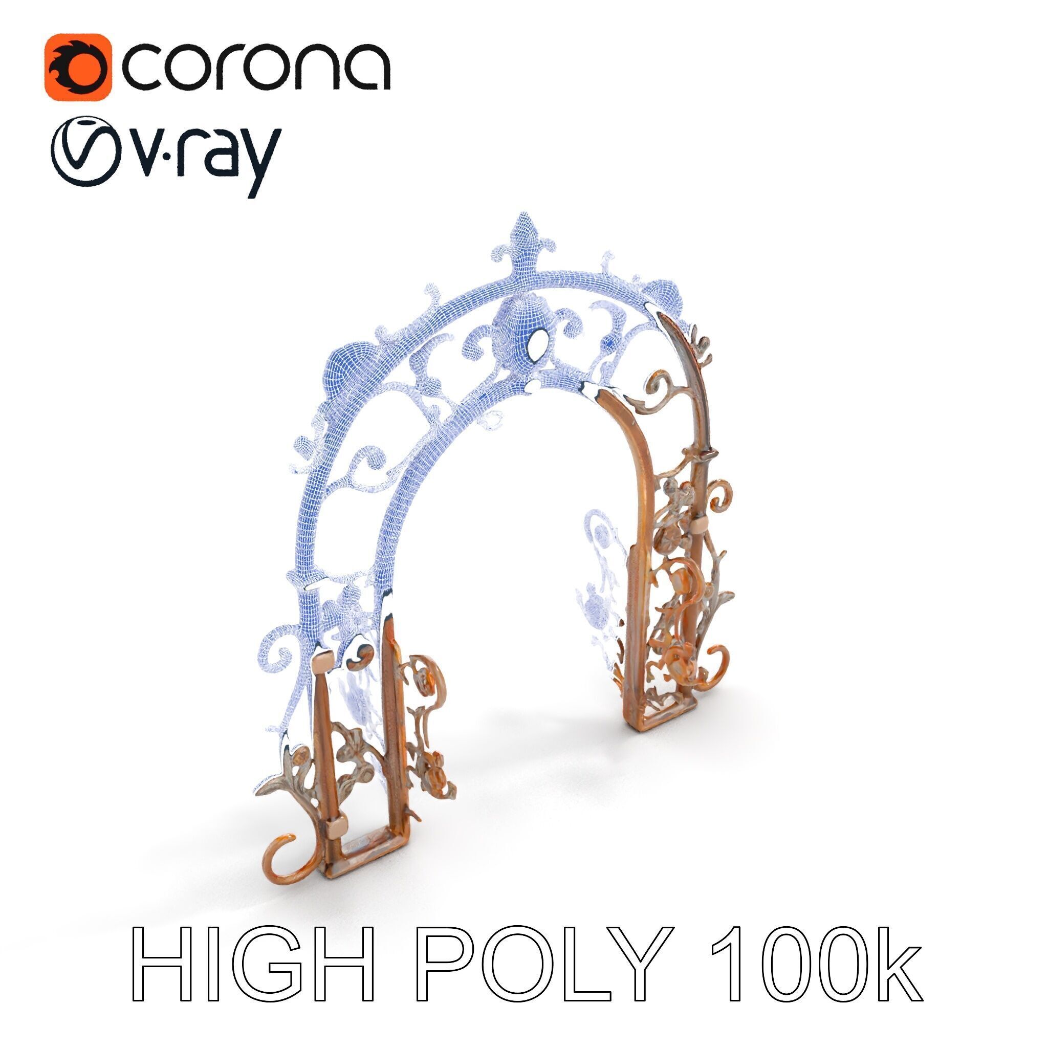 Ornamental Iron Archway Model Pack Low-poly 3D model_29