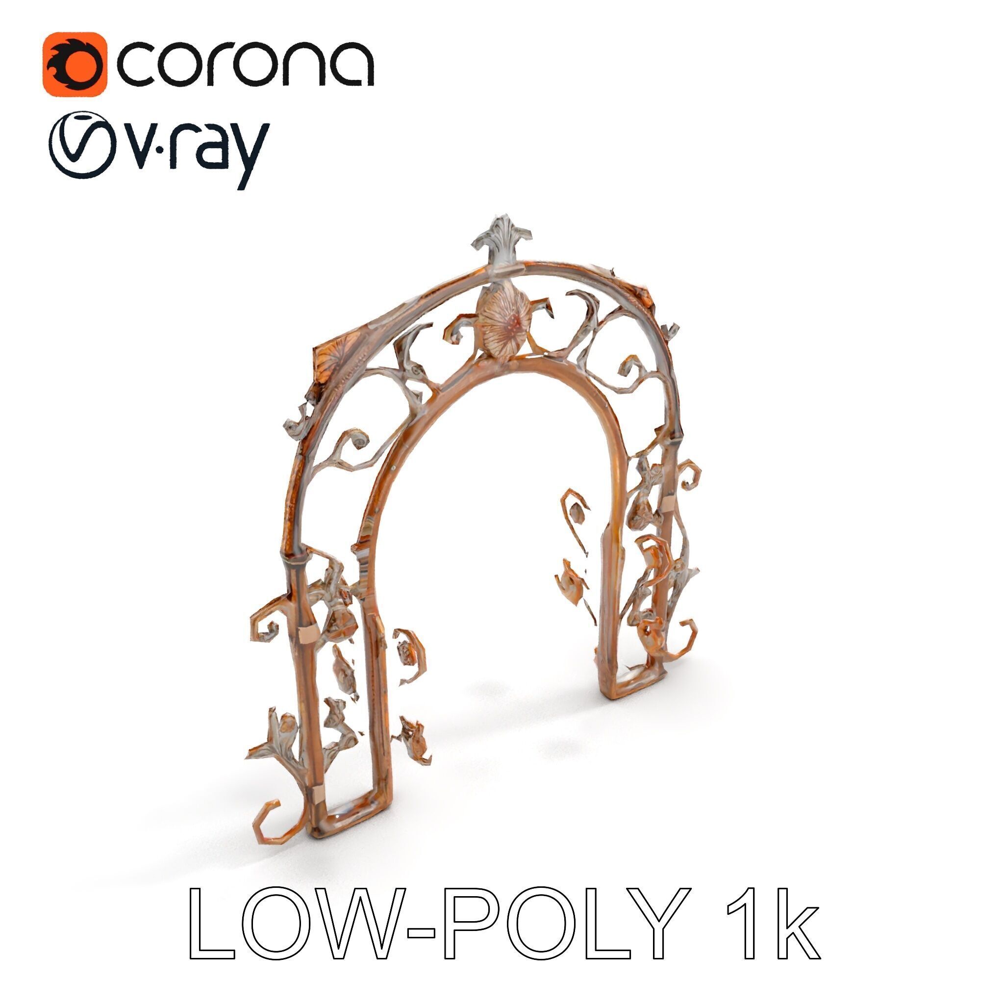Ornamental Iron Archway Model Pack Low-poly 3D model_14