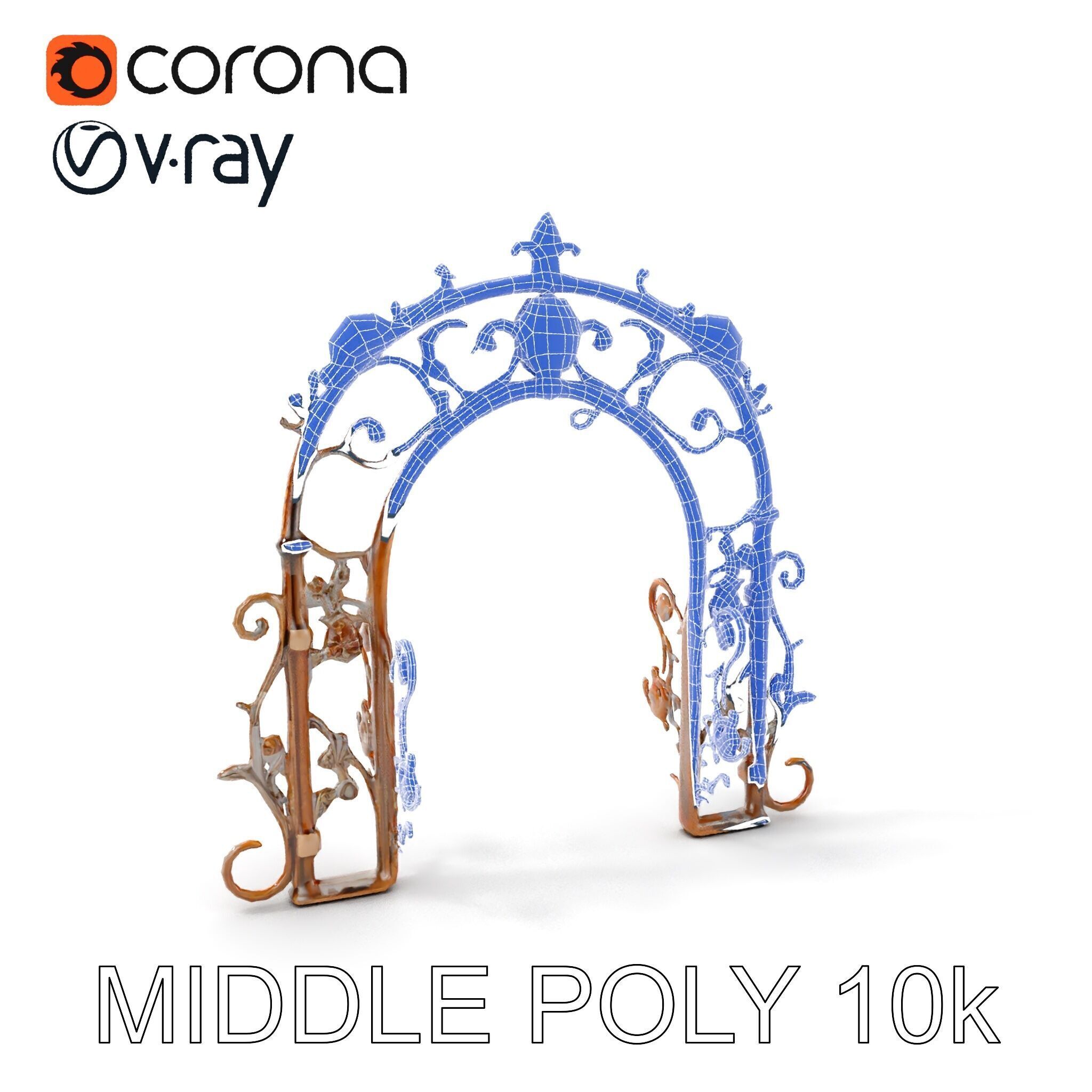 Ornamental Iron Archway Model Pack Low-poly 3D model_16