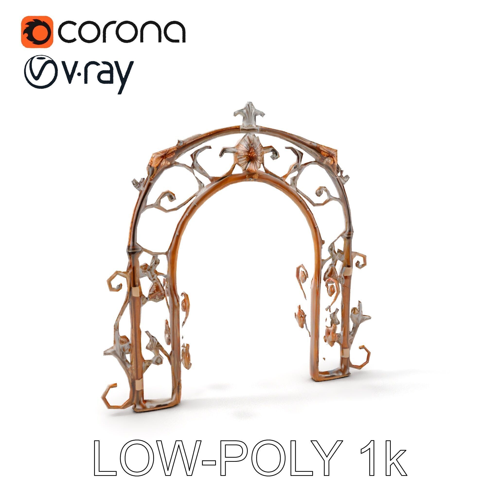 Ornamental Iron Archway Model Pack Low-poly 3D model_9