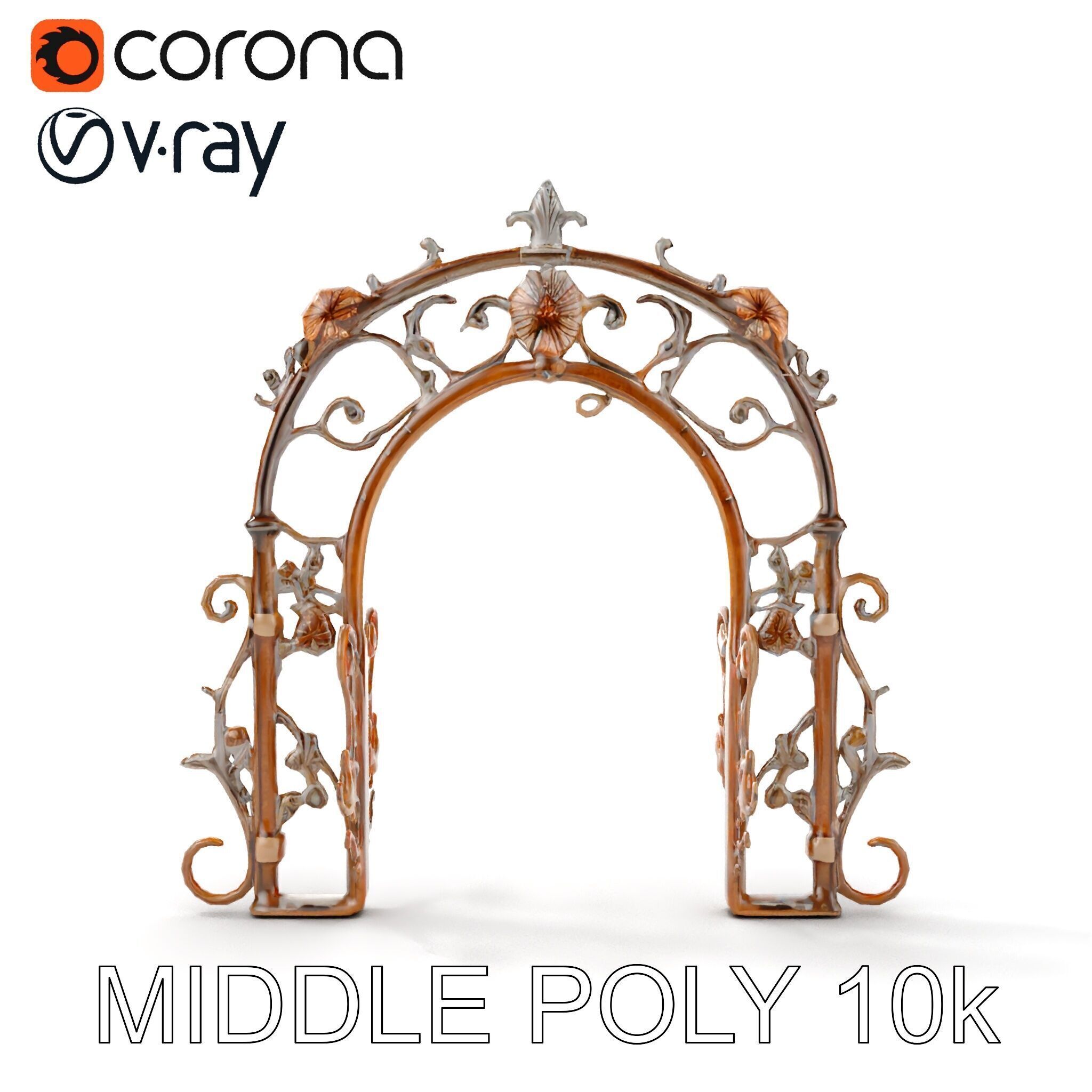 Ornamental Iron Archway Model Pack Low-poly 3D model_6