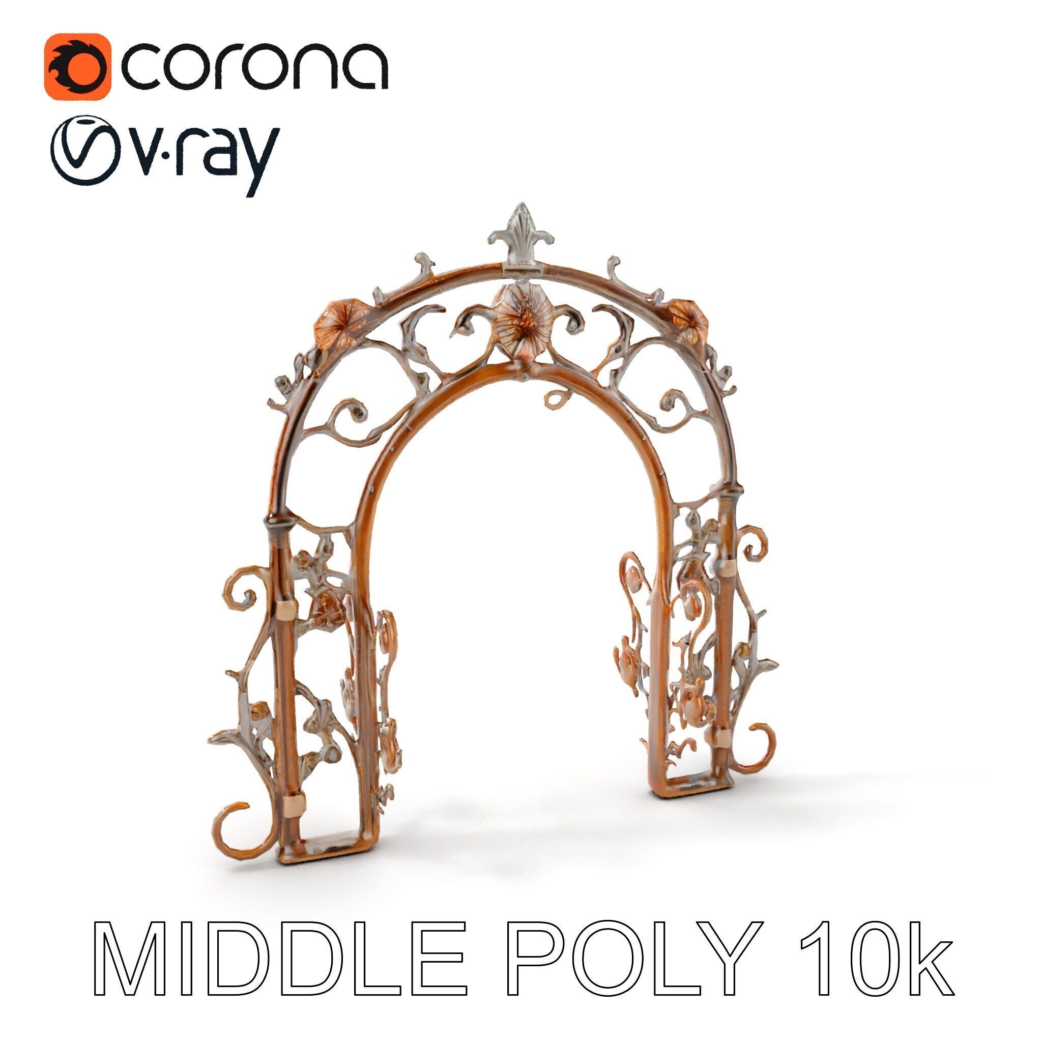 Ornamental Iron Archway Model Pack Low-poly 3D model_10