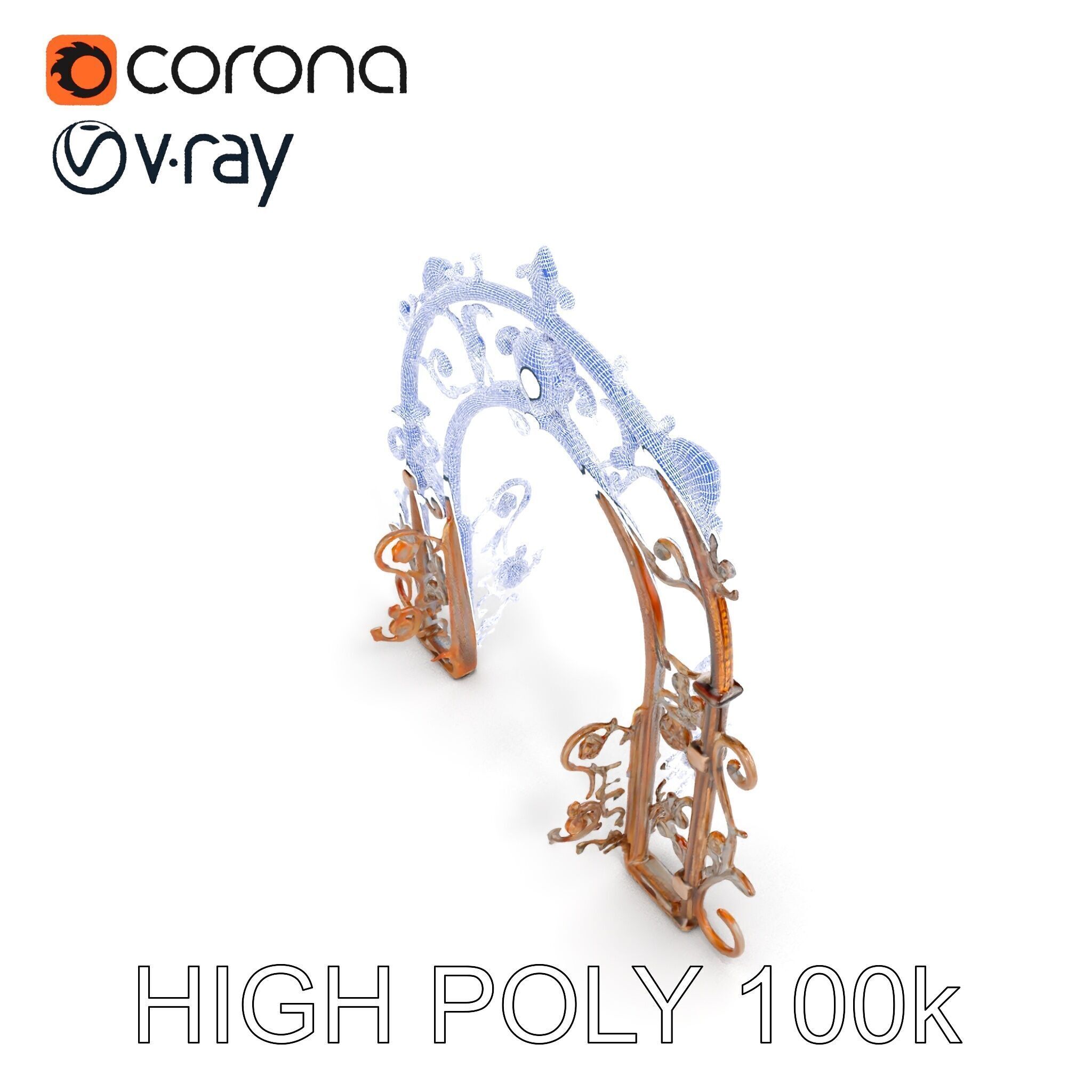 Ornamental Iron Archway Model Pack Low-poly 3D model_26