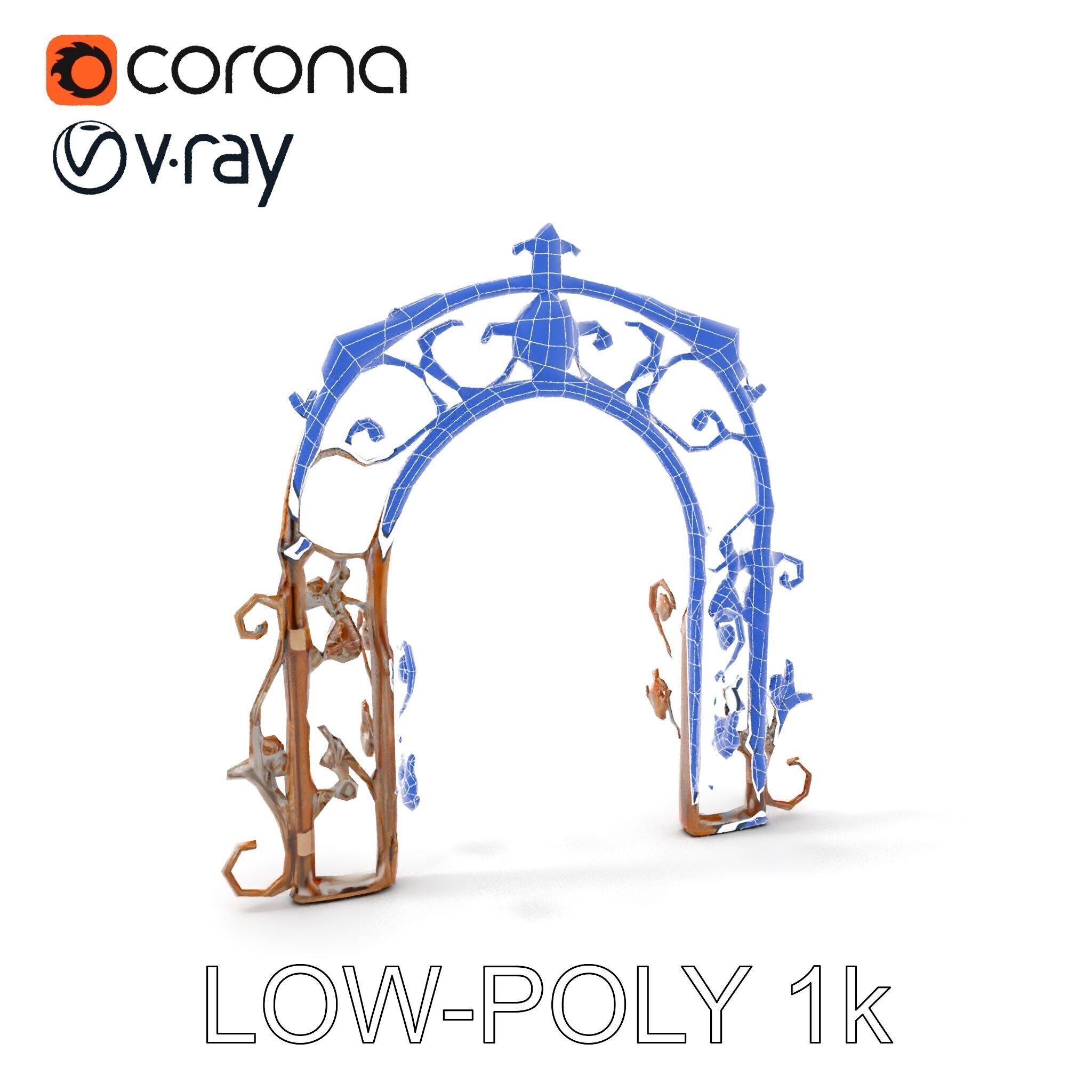 Ornamental Iron Archway Model Pack Low-poly 3D model_17