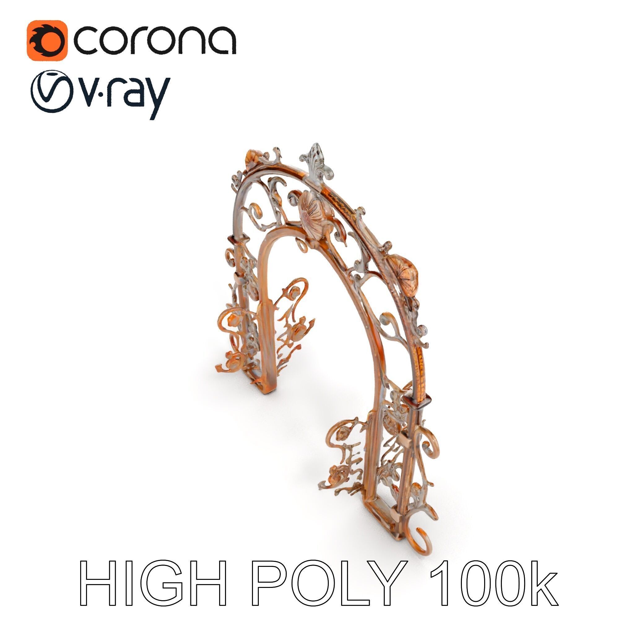 Ornamental Iron Archway Model Pack Low-poly 3D model_15