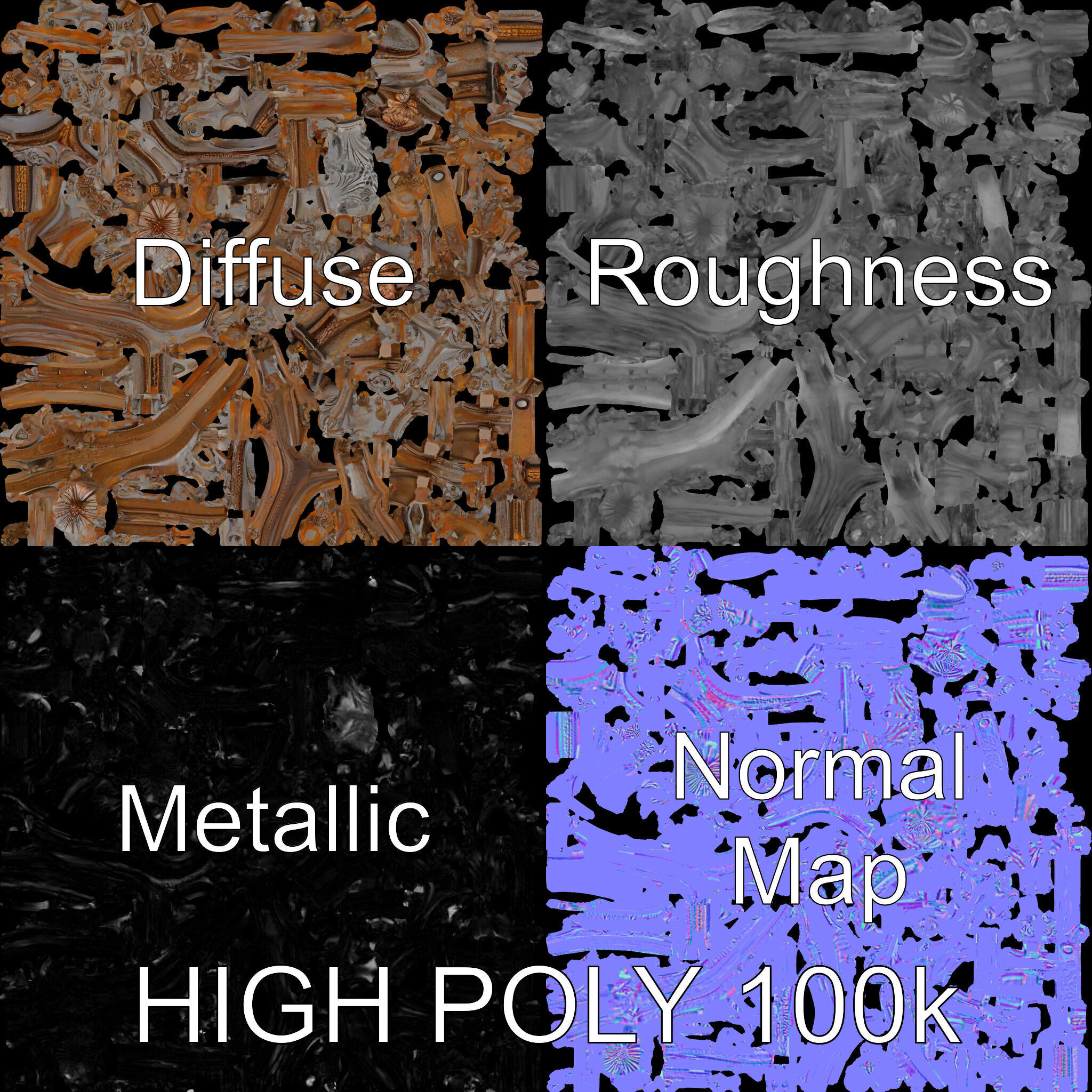 Ornamental Iron Archway Model Pack Low-poly 3D model_3