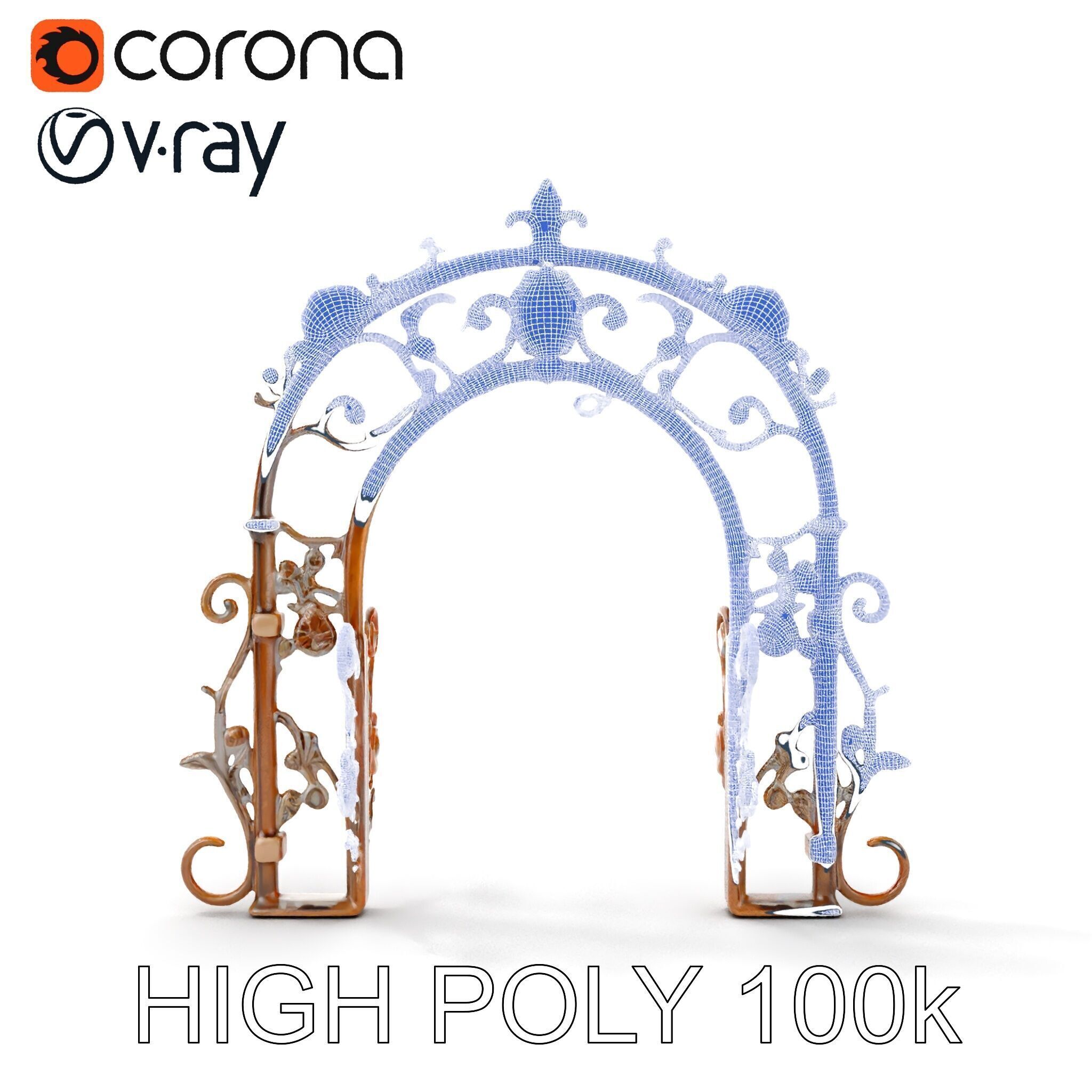 Ornamental Iron Archway Model Pack Low-poly 3D model_23