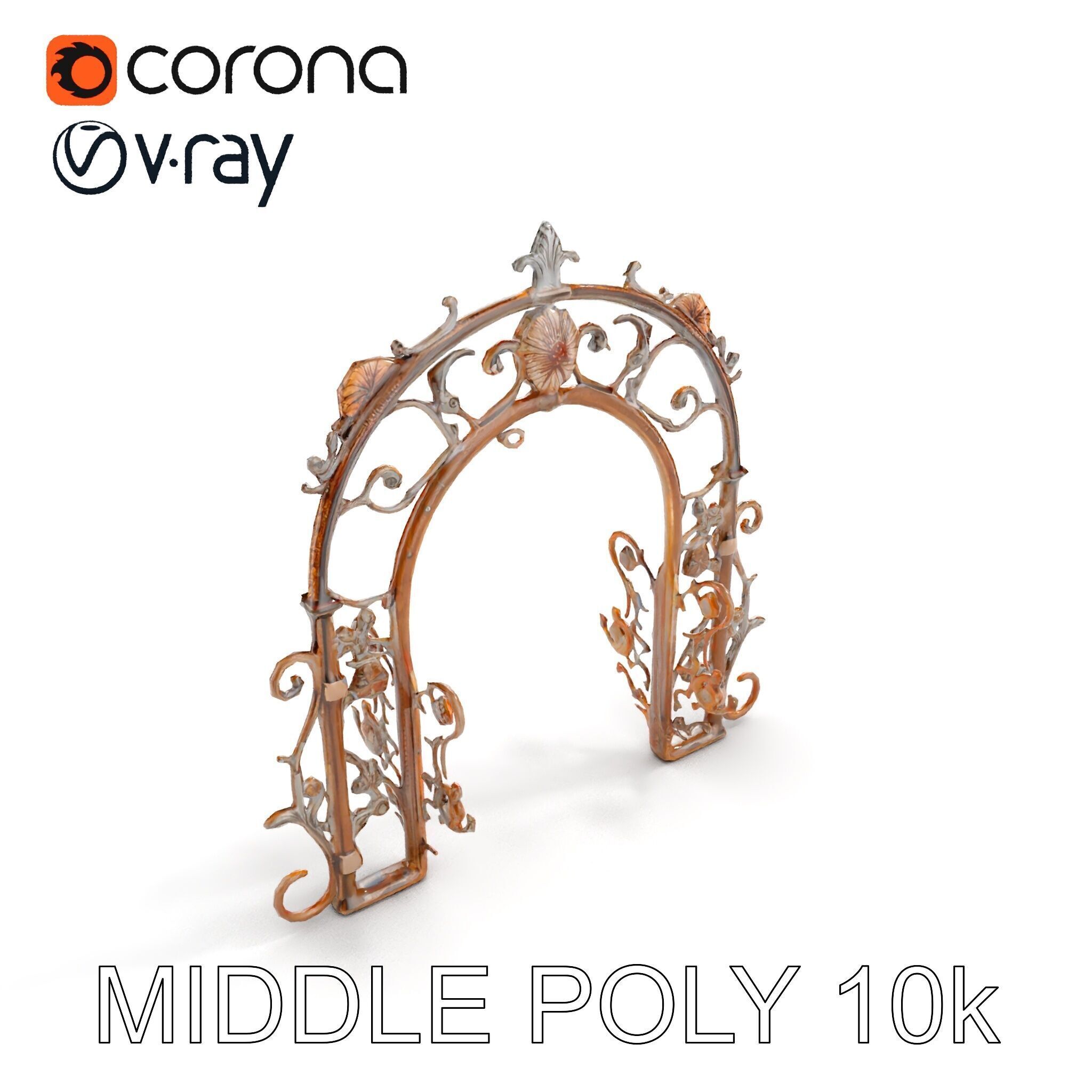 Ornamental Iron Archway Model Pack Low-poly 3D model_13