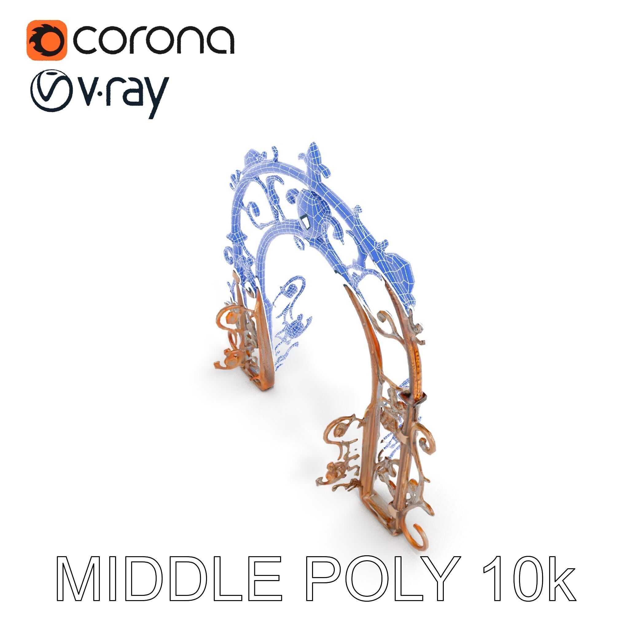Ornamental Iron Archway Model Pack Low-poly 3D model_21