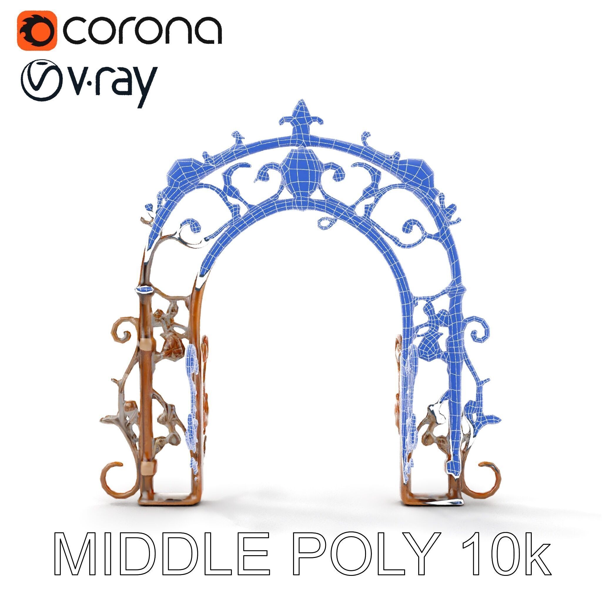 Ornamental Iron Archway Model Pack Low-poly 3D model_27