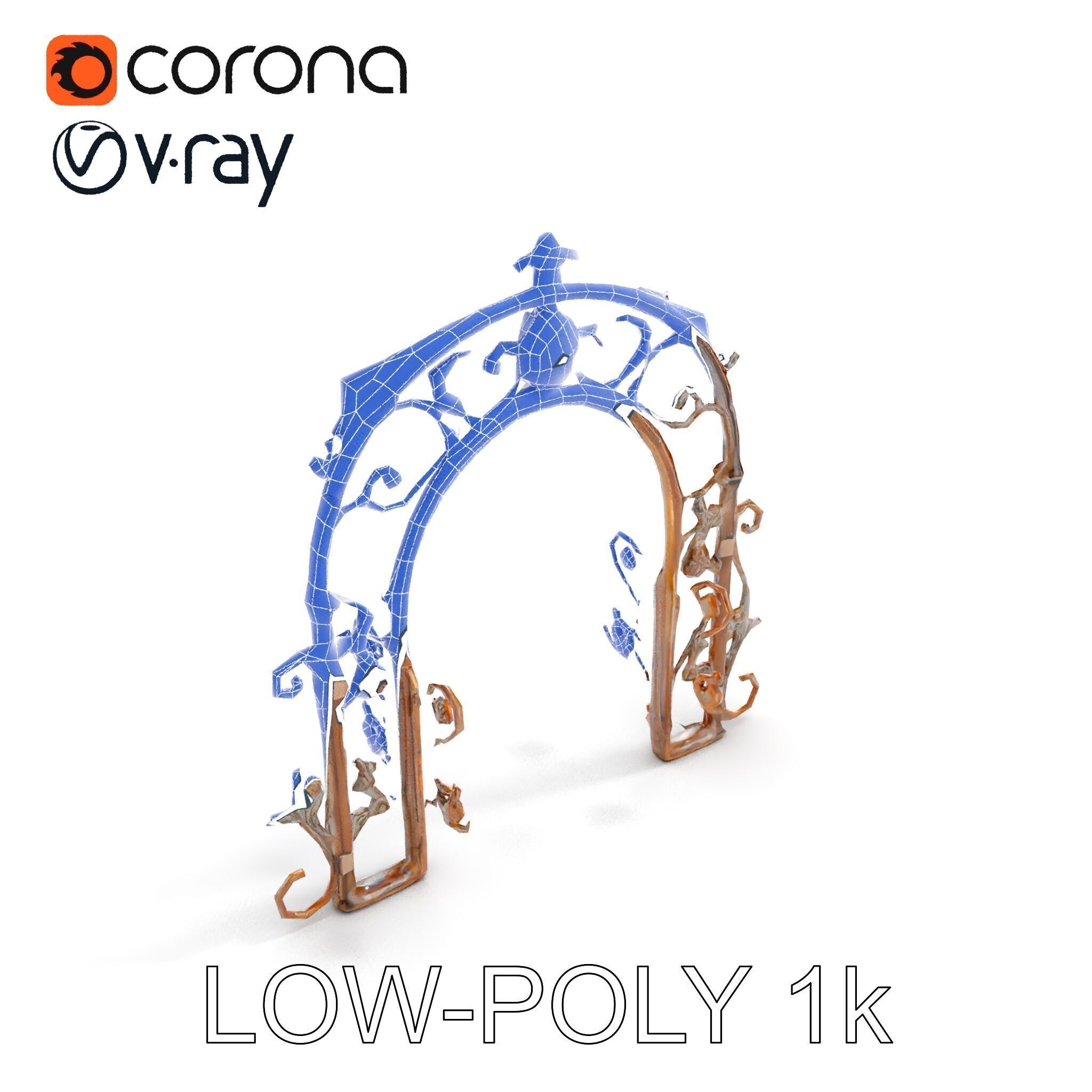 Ornamental Iron Archway Model Pack Low-poly 3D model_25