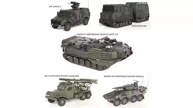 5 Military Vehicles Collection v1