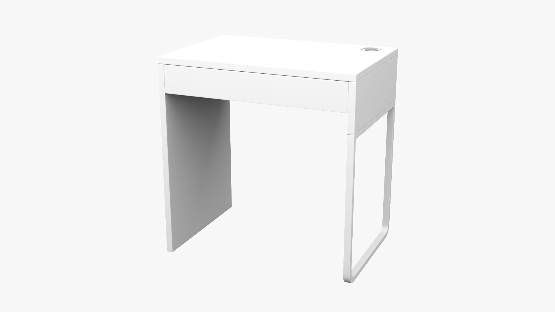 Mini Desk 01 - Dark Wood 3D model_4
