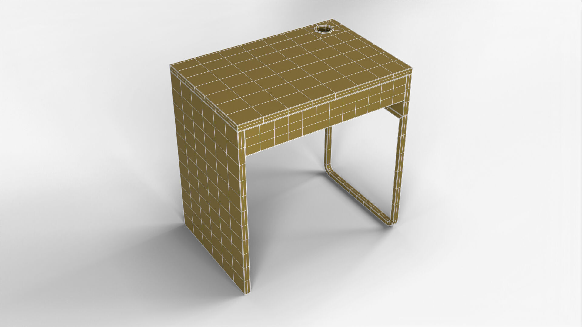 Mini Desk 01 - Dark Wood 3D model_9