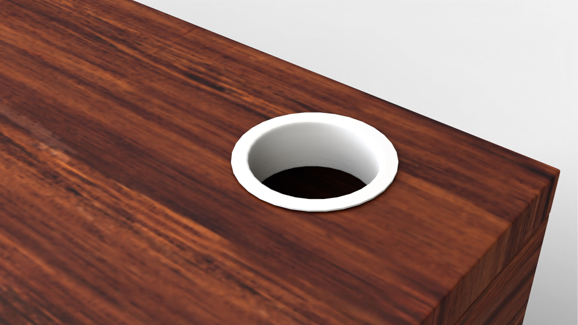 Mini Desk 01 - Dark Wood 3D model_2