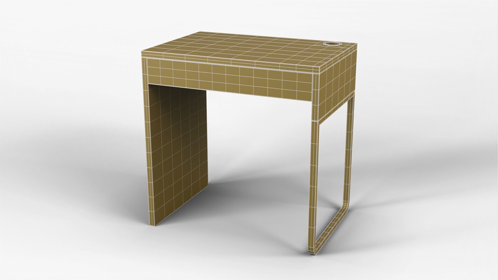 Mini Desk 01 - Dark Wood 3D model_8