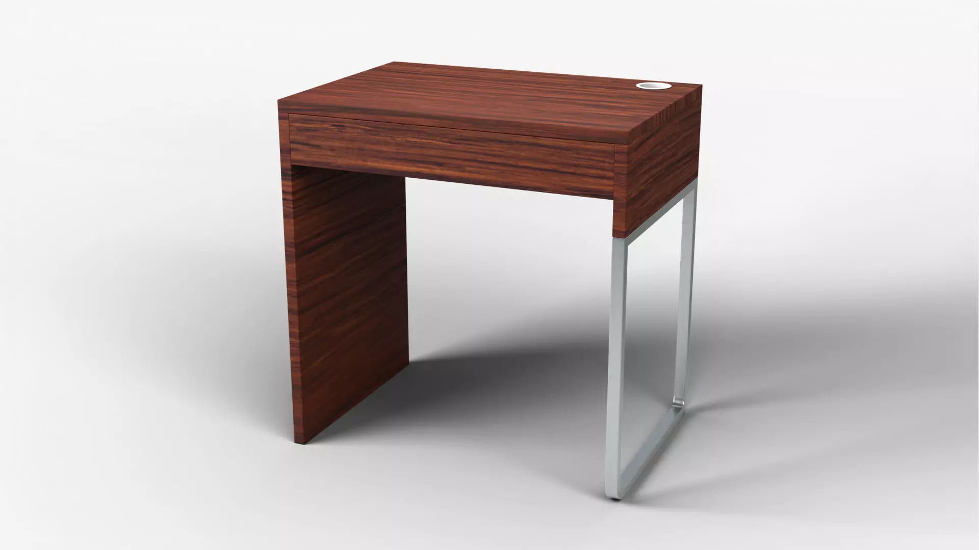 Mini Desk 01 - Dark Wood 3D model_0