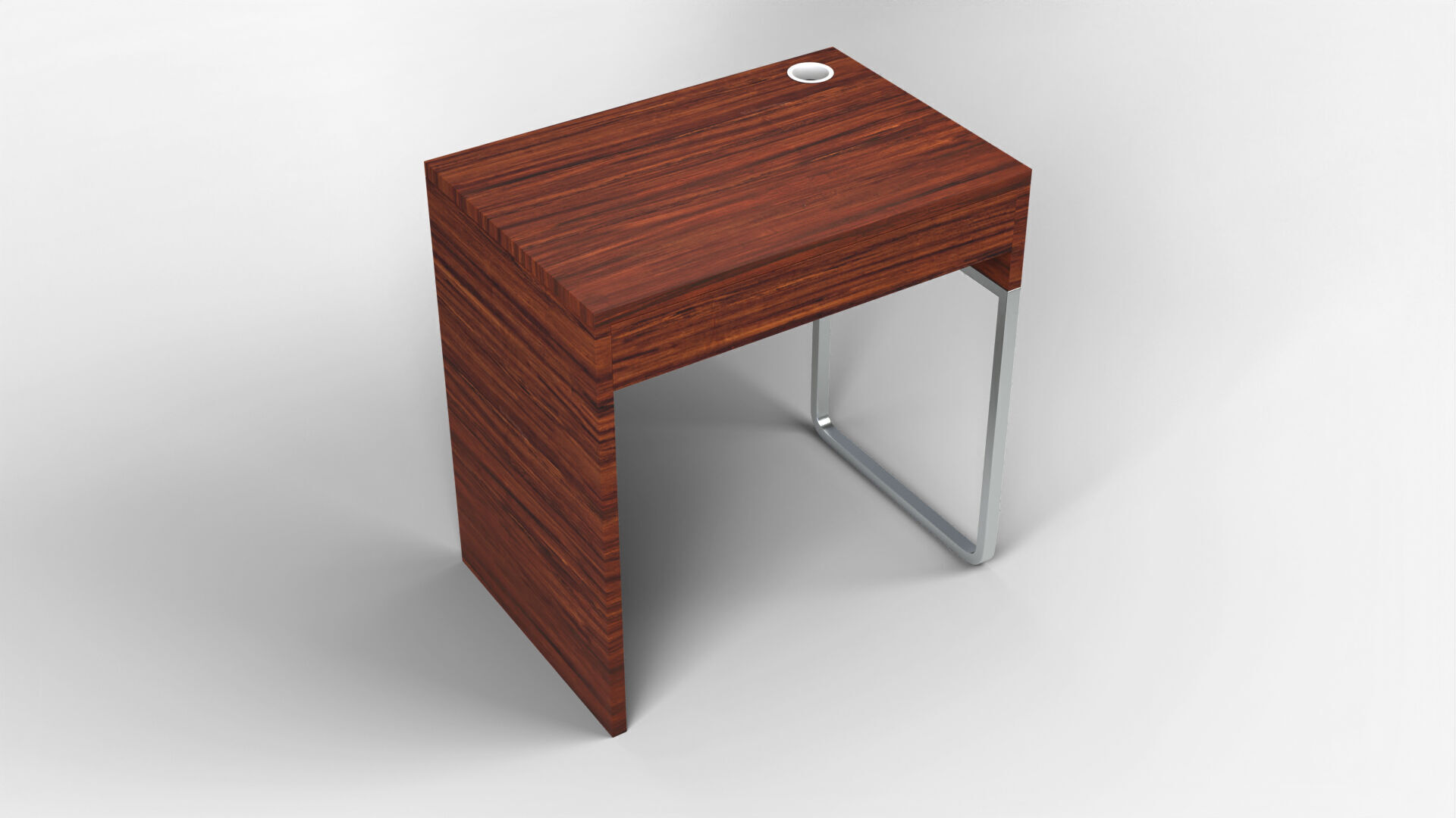 Mini Desk 01 - Dark Wood 3D model_1