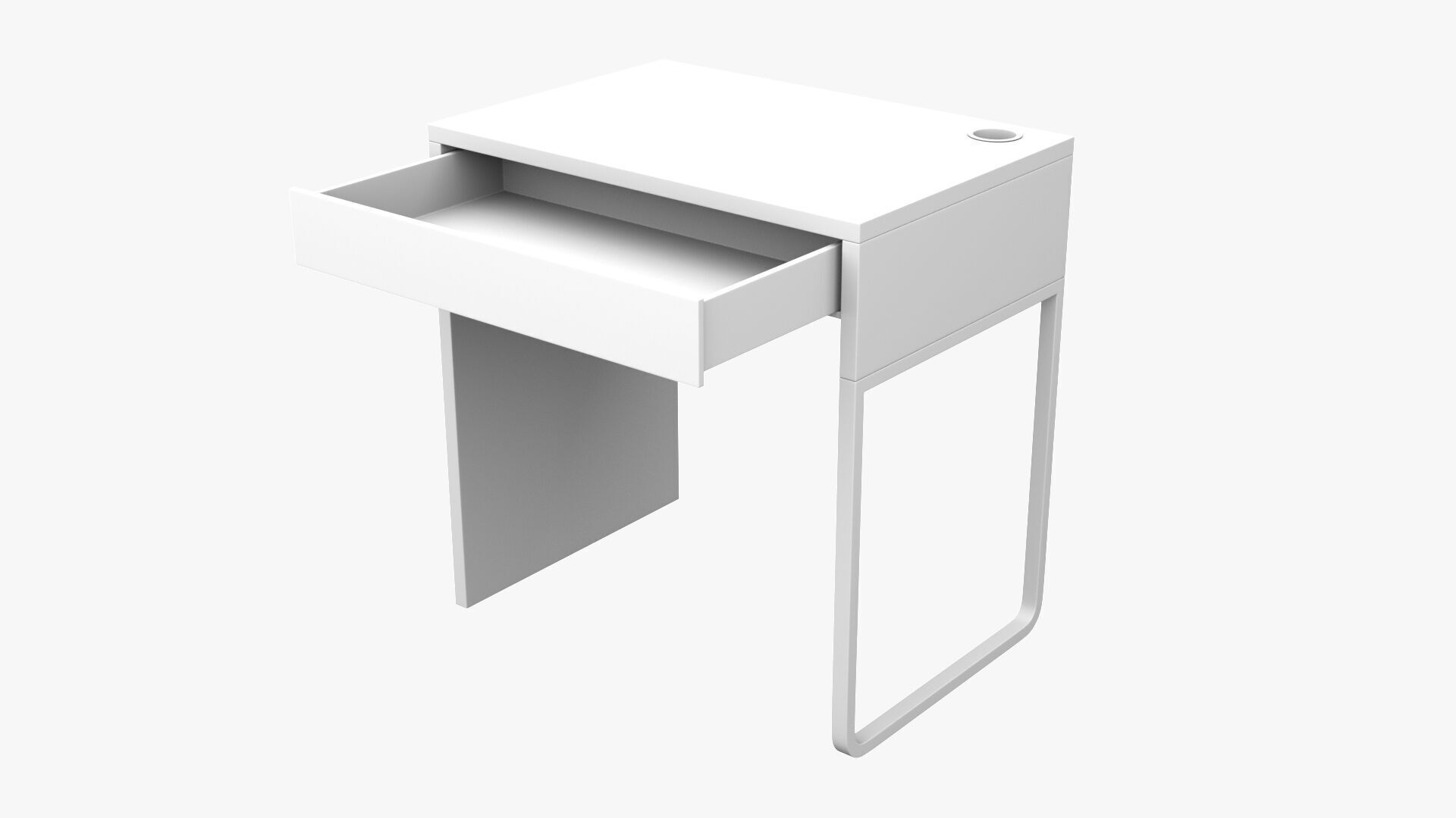 Mini Desk 01 - Dark Wood 3D model_7