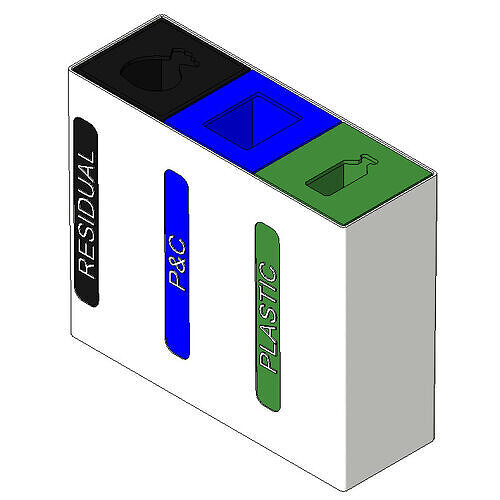50L Waste Tri-Enclosure Revit Family 3D print model