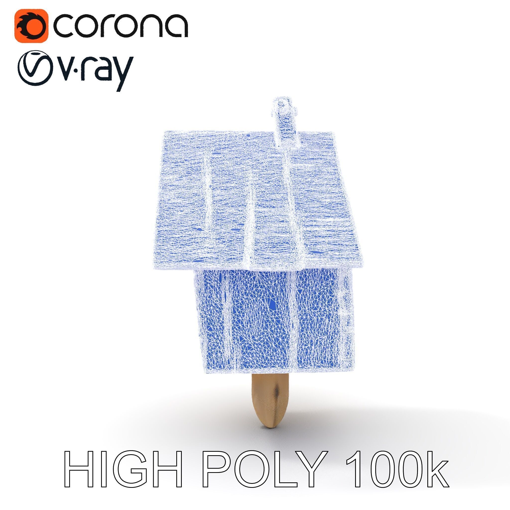 Rustic Wooden Birdhouse Model Pack Low-poly 3D model_32