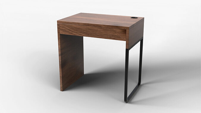 Mini Desk 01 - Walnut Wood 3D model