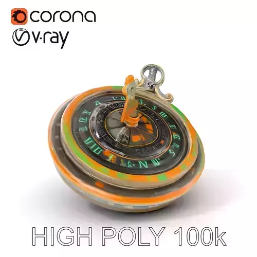 Antique Nautical Sundial Compass Model Pack