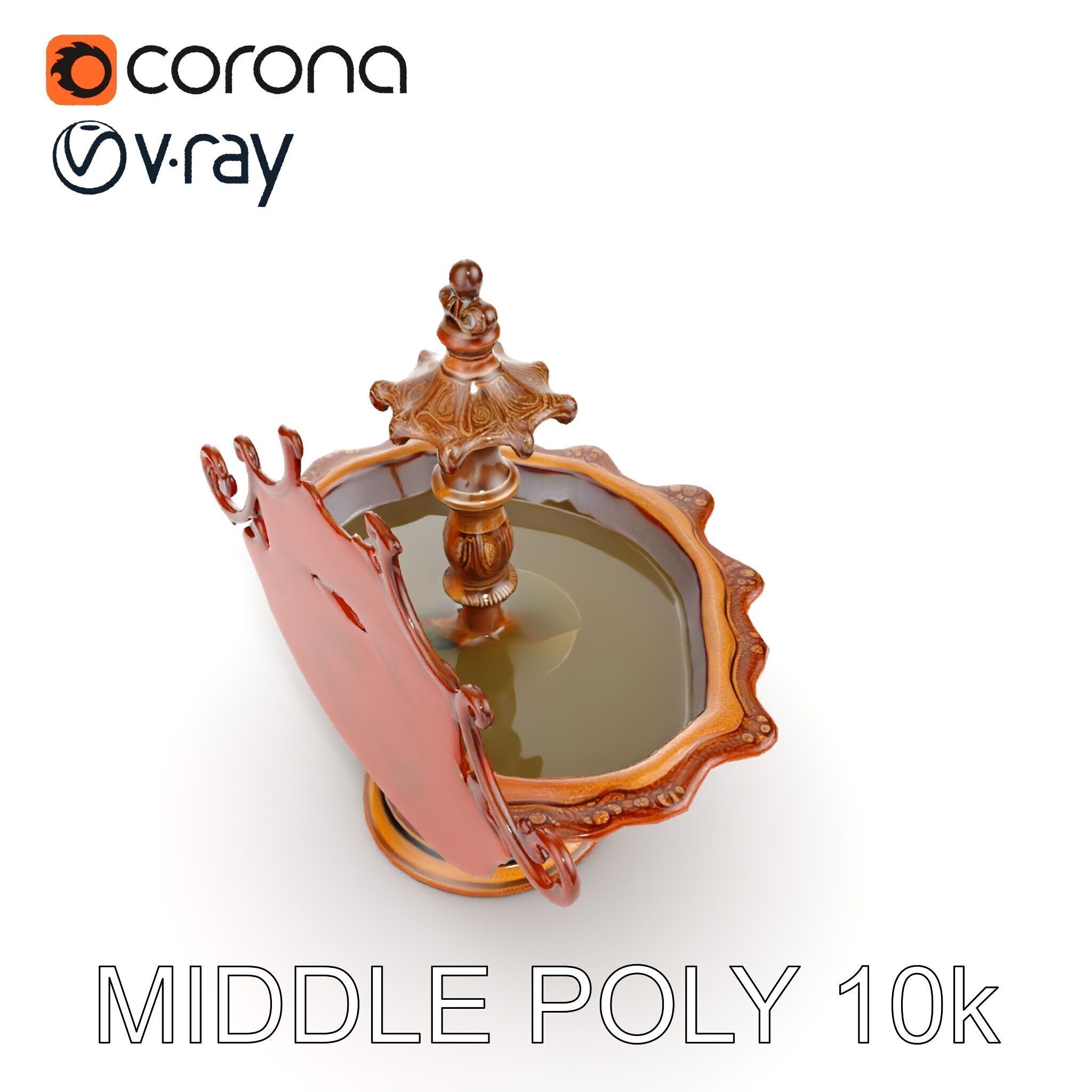 Ornate Fountain D Model Pack Low-poly 3D model_20