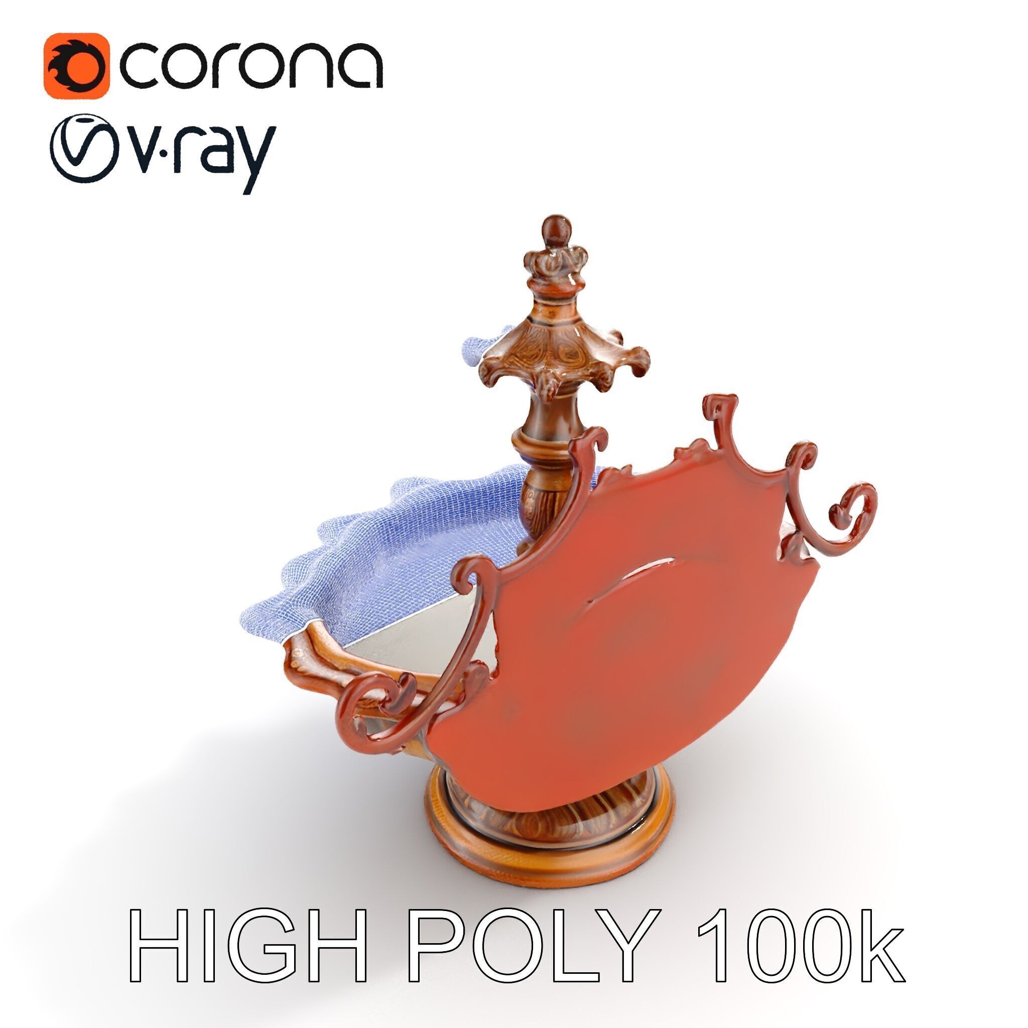 Ornate Fountain D Model Pack Low-poly 3D model_19